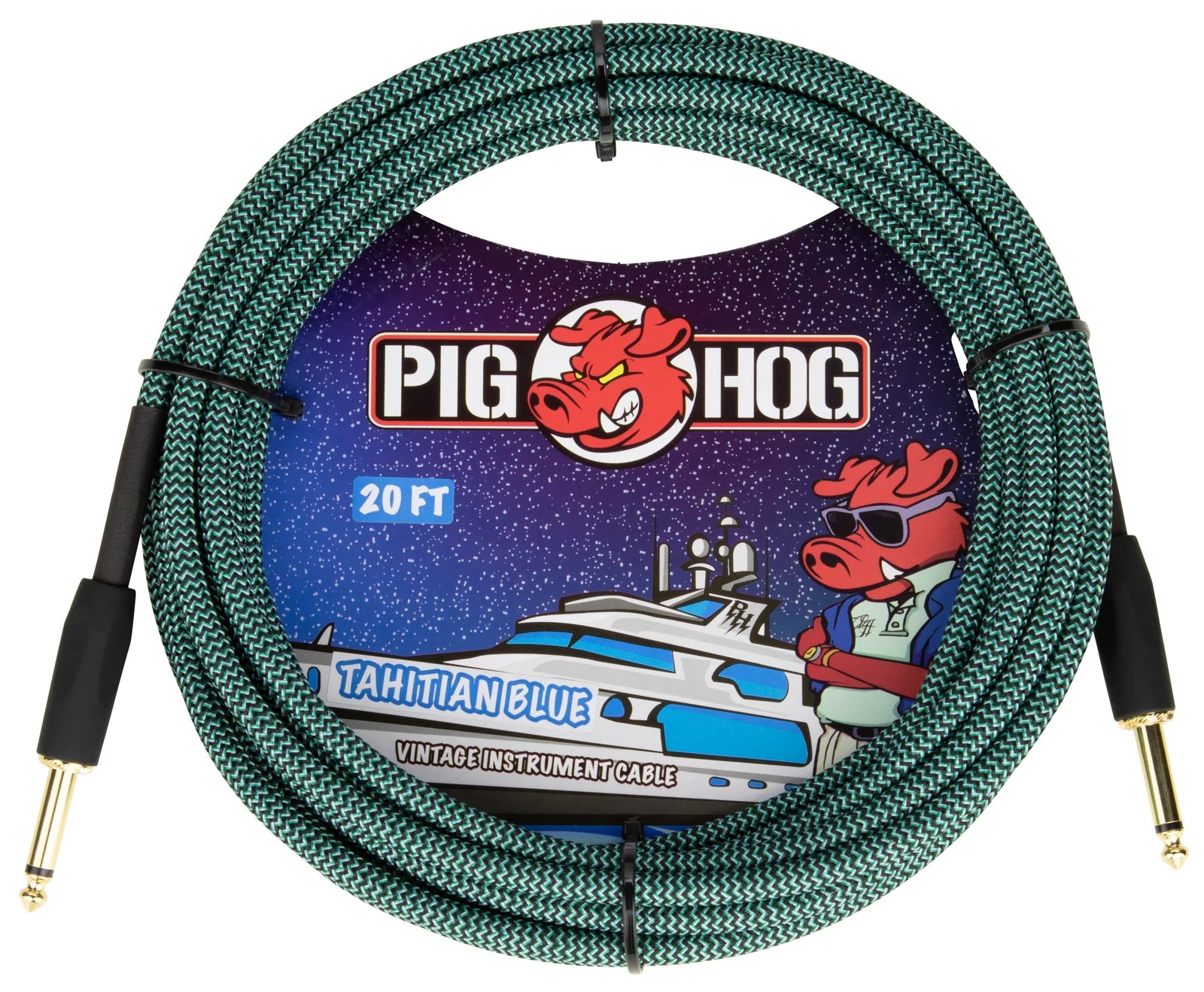 Pig Hog "Tahitian Blue" Instrument Cable - 20FT