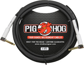 Pig Hog 8mm Instrument Cable-Two Right Angle - 1FT