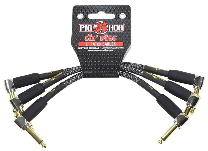 Pig Hog Lil Pigs Patch Cables-Amplifier Grill- 3 Pack - 6 Inches
