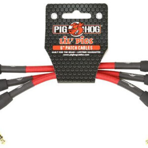 Pig Hog Lil Pigs Patch Cables - Candy Apple Red - 3 Pack - 6 Inch