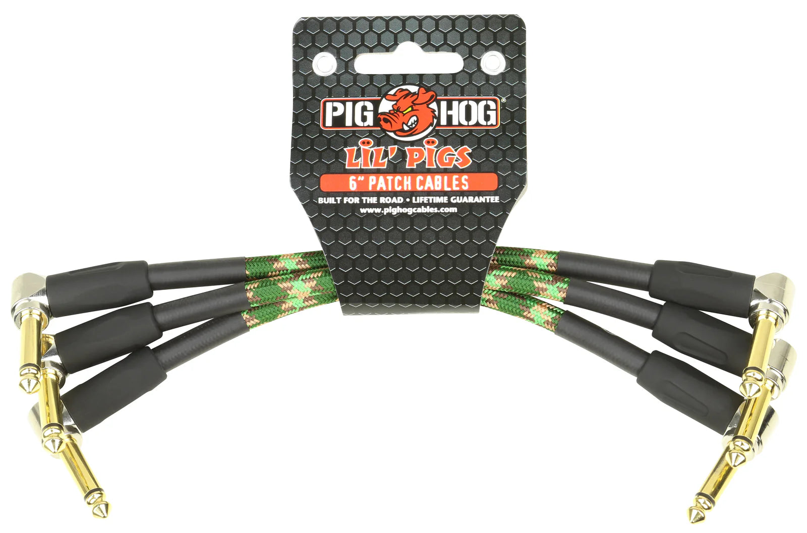 Pig Hog Lil Pigs Patch Cables-Camouflage - 3 Pack - 6 Inch