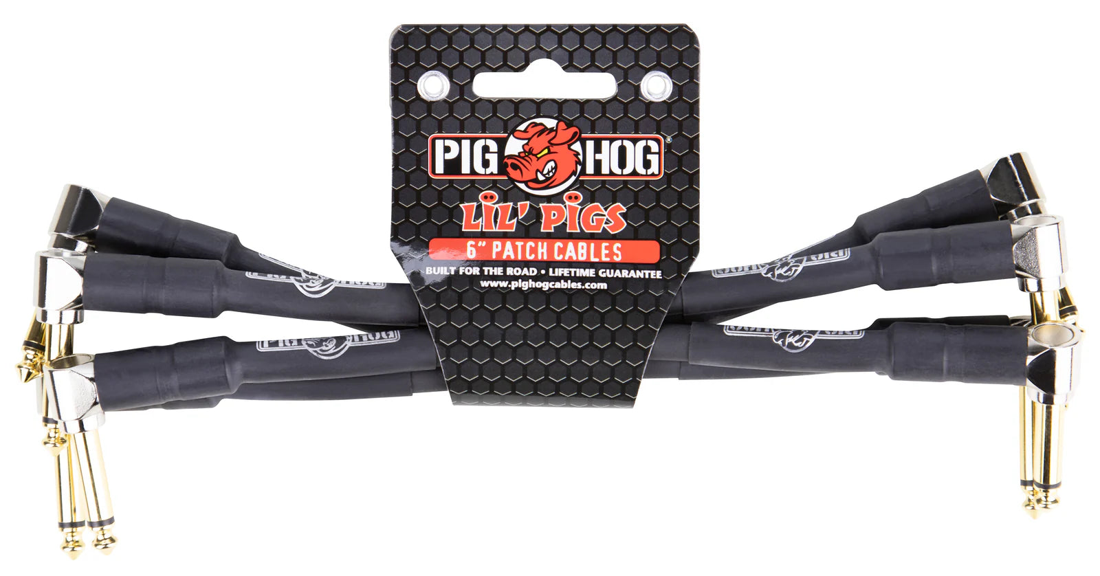 Pig Hog Lil Pigs Patch Cables - Black - 4 Pack - 6 Inch