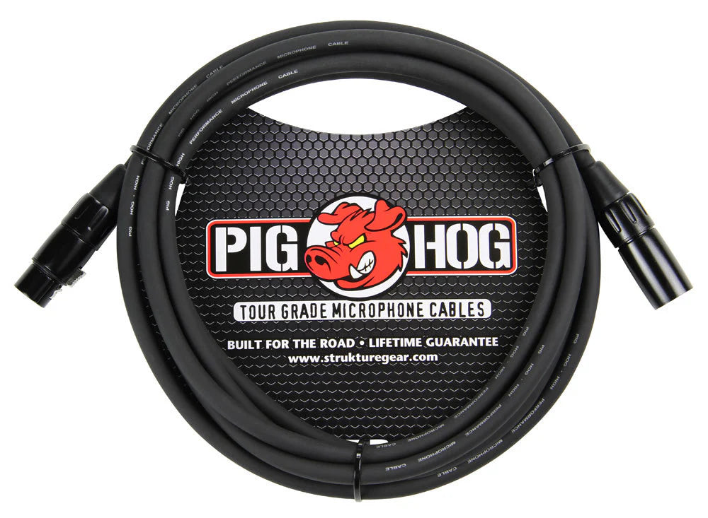 Pig Hog 8mm Mic Cable-10FT-Black