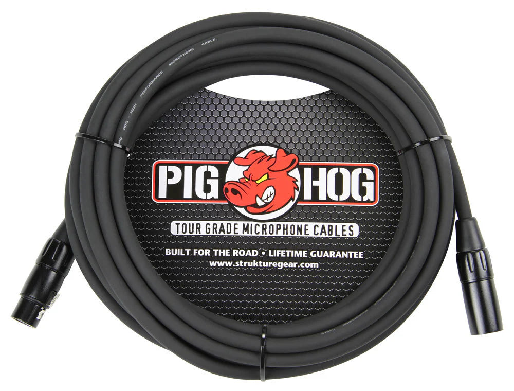 Pig Hog 8mm Mic Cable-20FT-Black