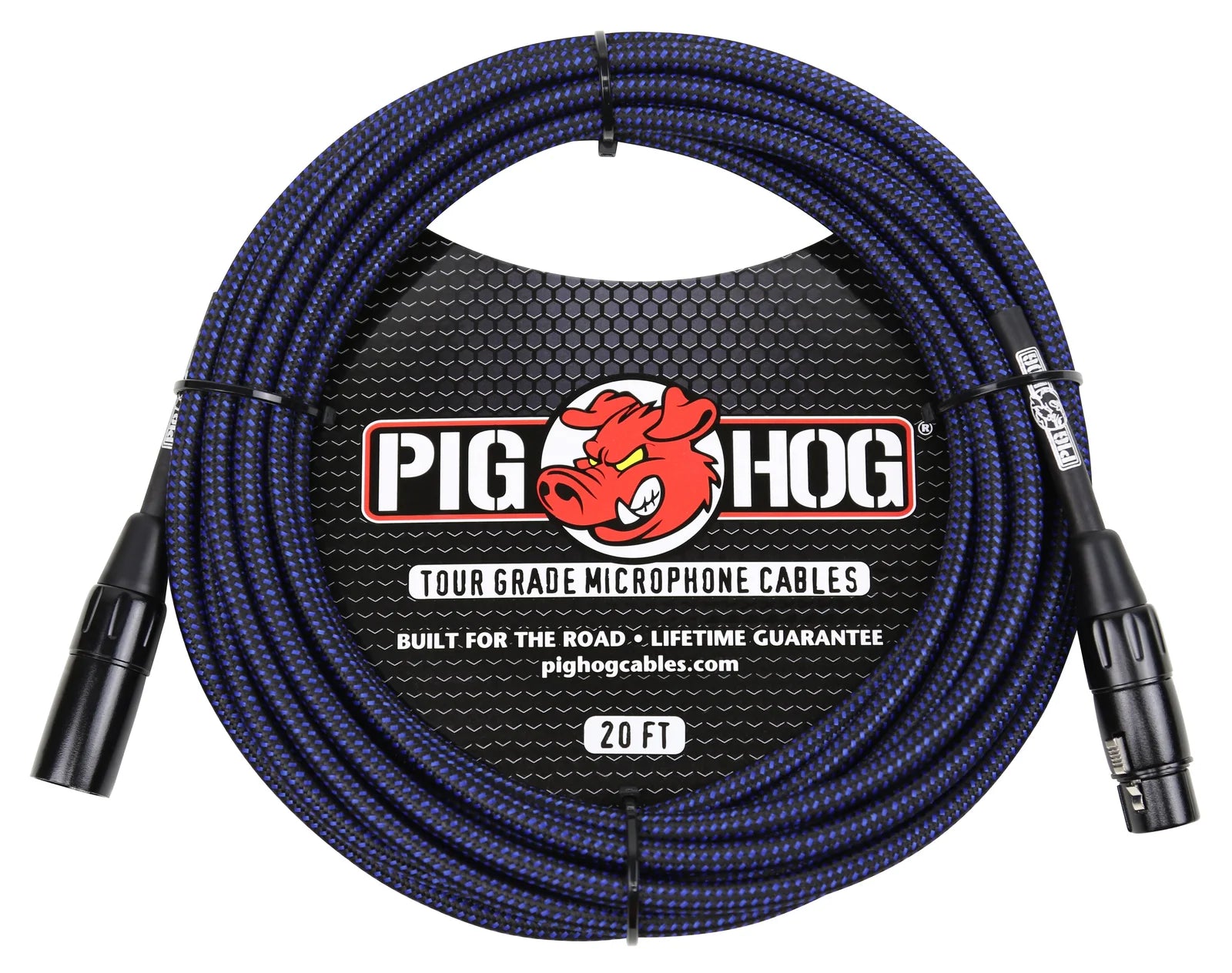 Pig Hog Black & Blue Woven Mic Cable-20FT