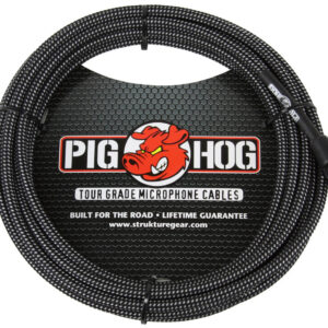Pig Hog Black & White Woven Mic Cable-20FT