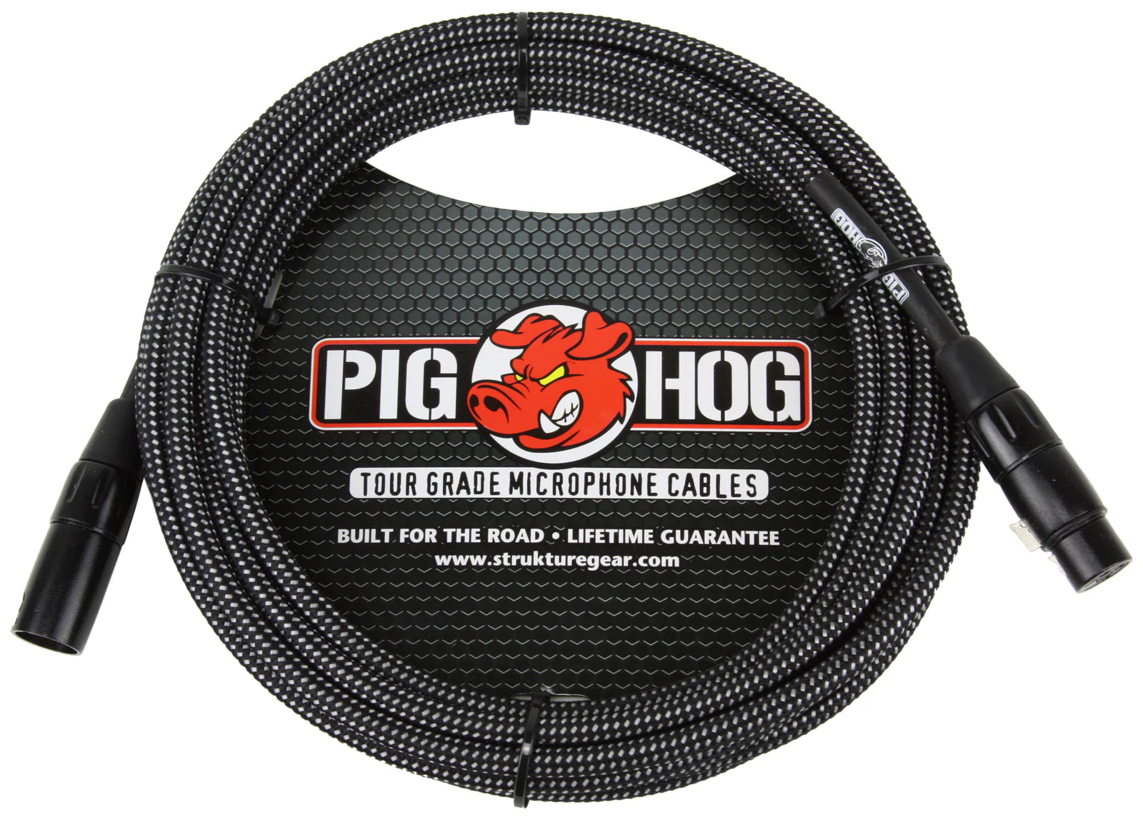 Pig Hog Black & White Woven Mic Cable-20FT