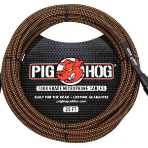 Pig Hog Orange & Black Woven Mic Cable-20FT