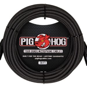 Pig Hog Black & White Woven Mic Cable-30FT