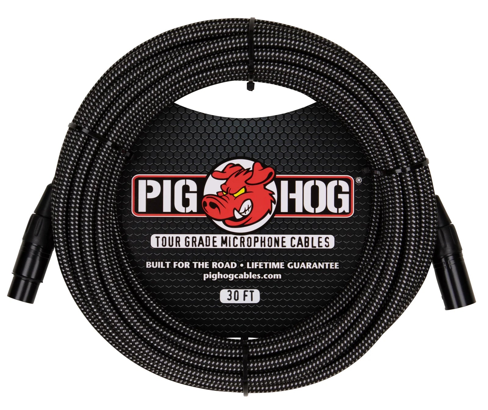 Pig Hog Black & White Woven Mic Cable-30FT