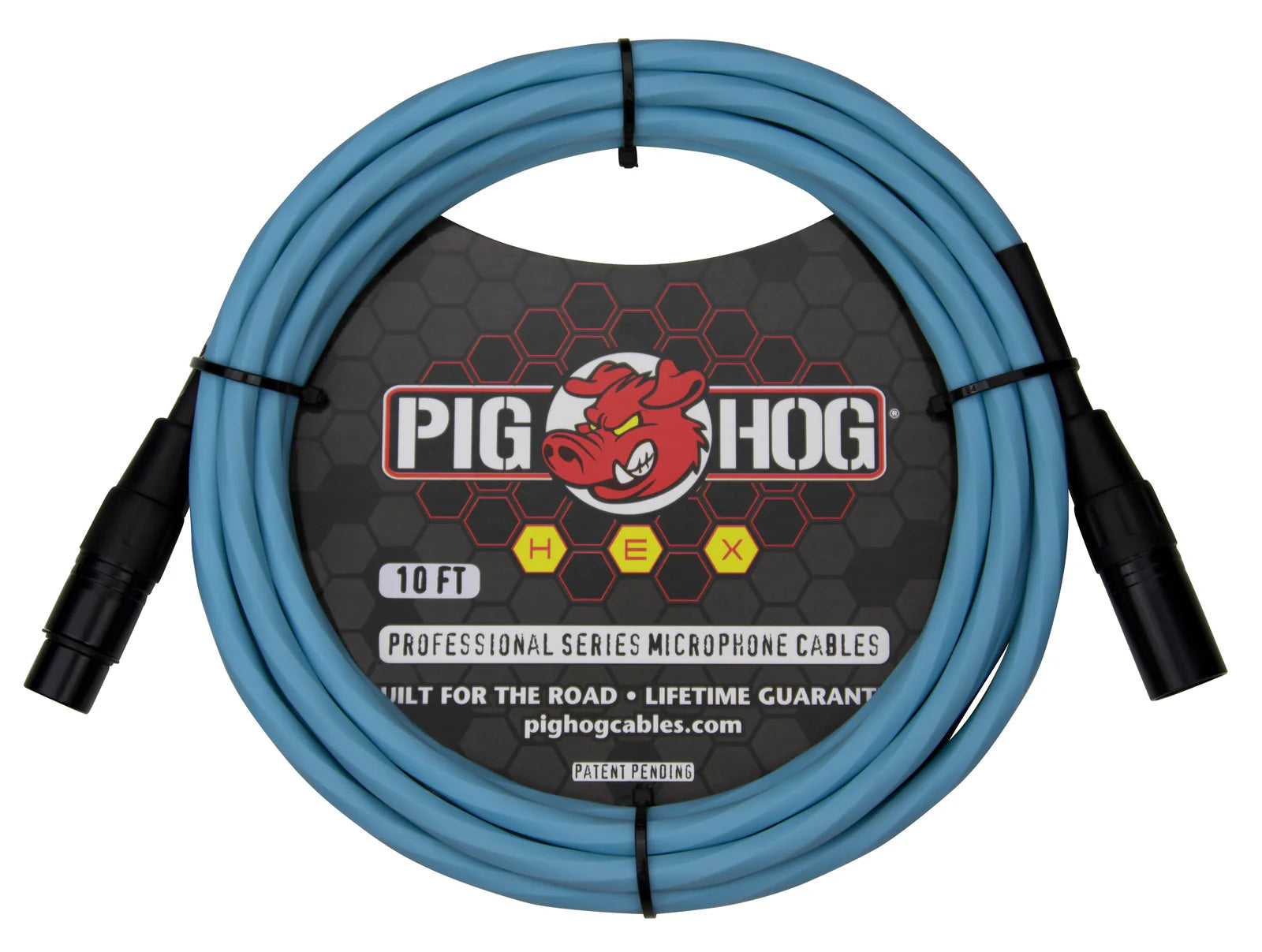 Pig Hog Hex Series Mic Cable-10FT-Daphne Blue