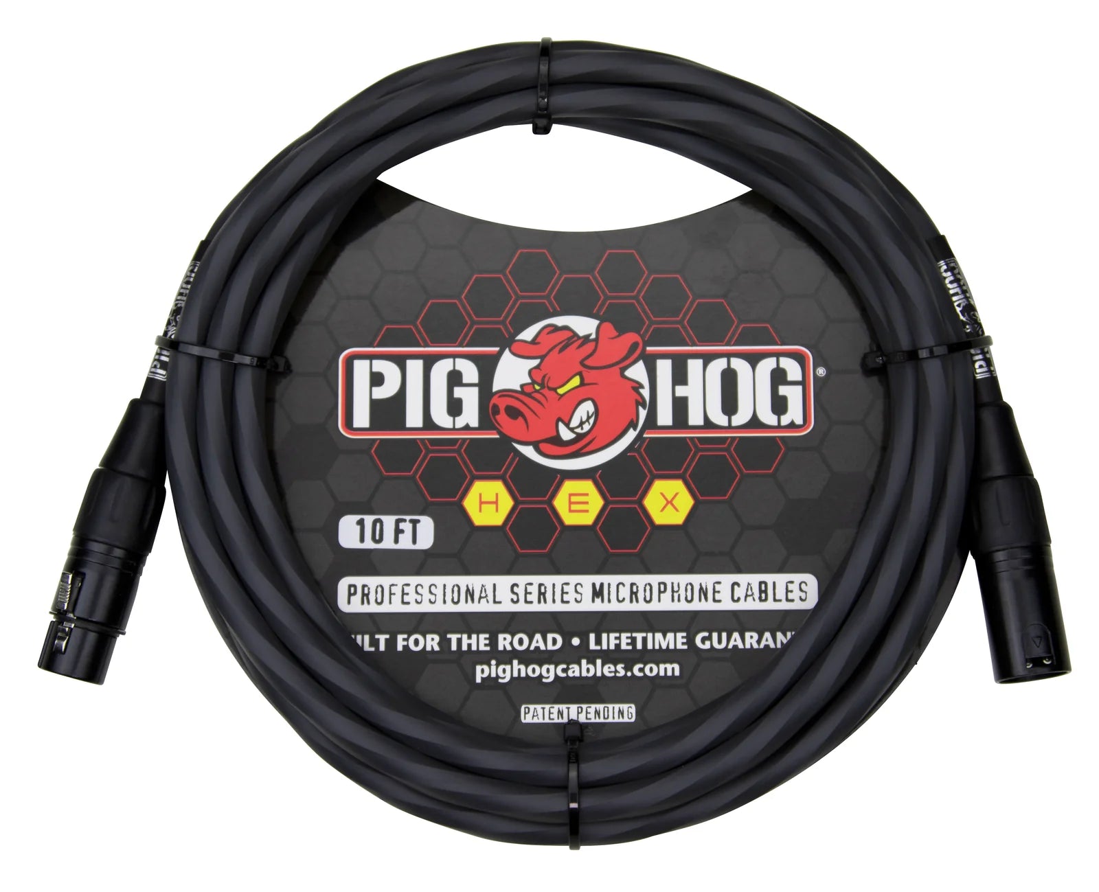 Pig Hog Hex Series Mic Cable-10FT-Grey