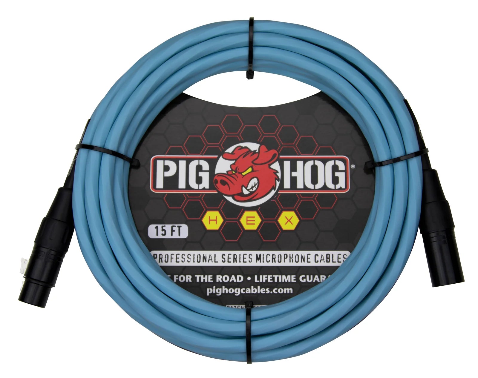 Pig Hog Hex Series Mic Cable-15FT-Daphne Blue