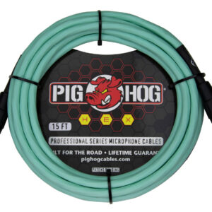 Pig Hog Hex Series Mic Cable-15FT-Seafoam Green