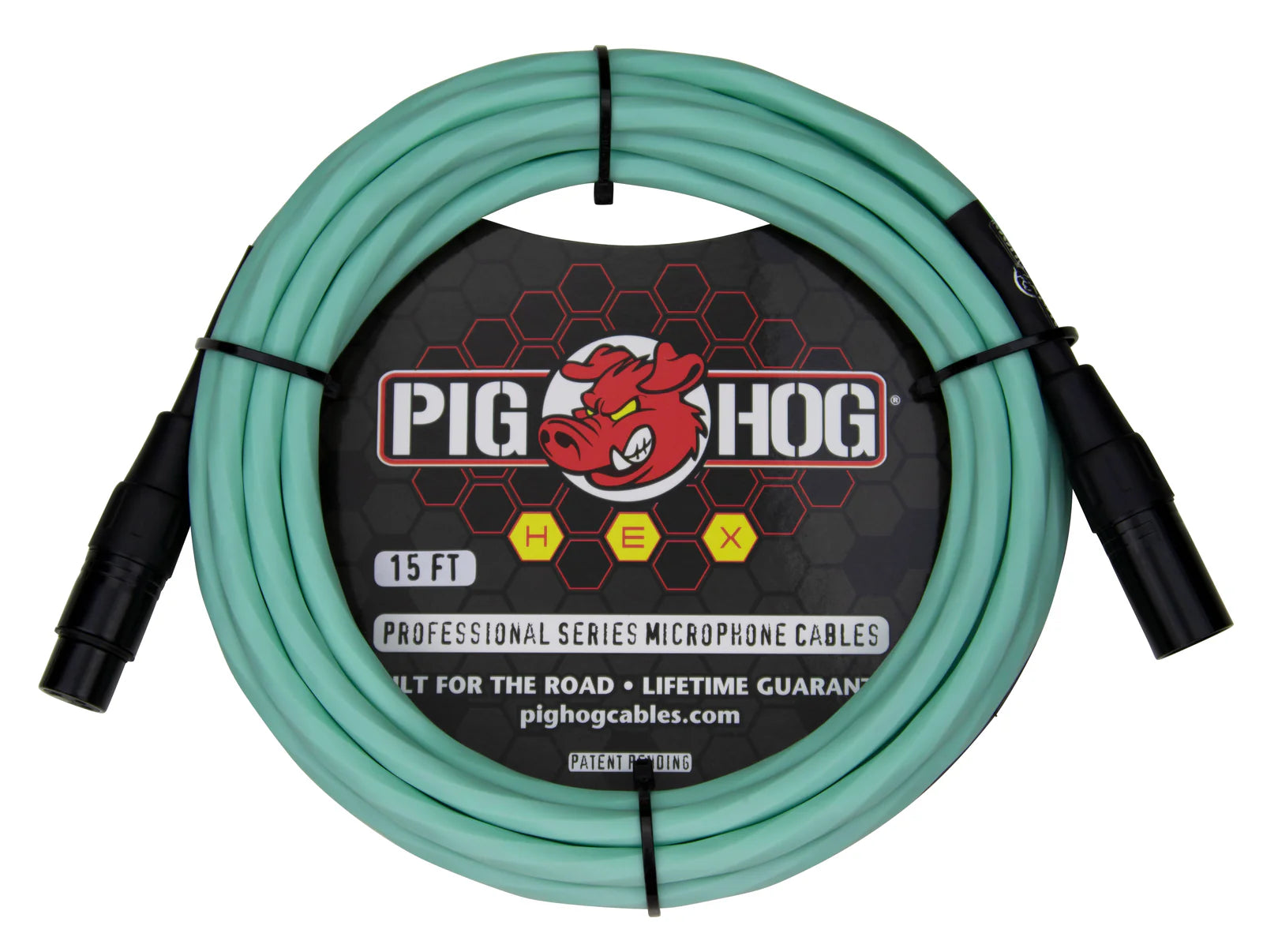 Pig Hog Hex Series Mic Cable-15FT-Seafoam Green