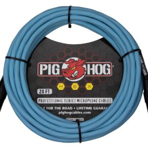 Pig Hog Hex Series Mic Cable-20FT-Daphne Blue