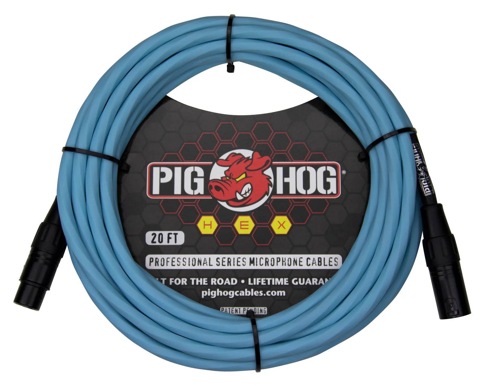 Pig Hog Hex Series Mic Cable-20FT-Daphne Blue