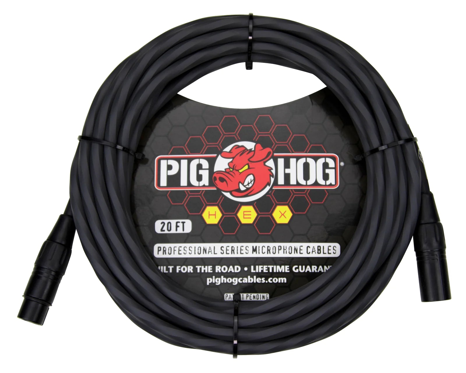 Pig Hog Hex Series Mic Cable-20FT-Grey