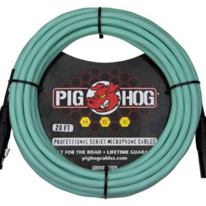 Pig Hog Hex Series Mic Cable-20FT-Seafoam Green
