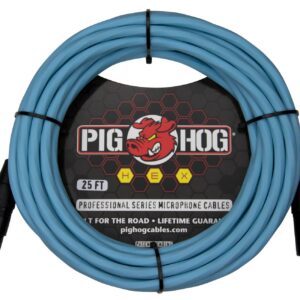 Pig Hog Hex Series Mic Cable-25FT-Daphne Blue