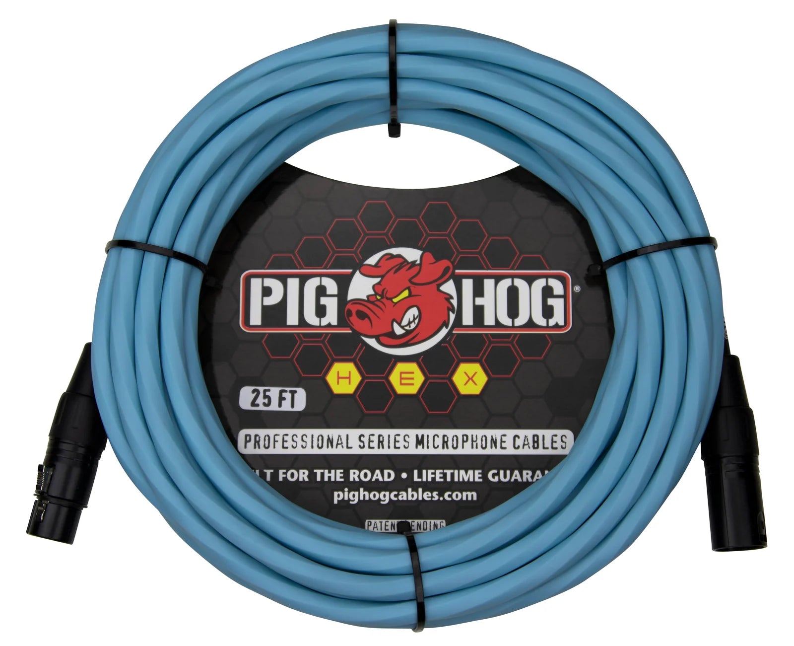 Pig Hog Hex Series Mic Cable-25FT-Daphne Blue