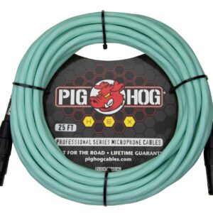 Pig Hog Hex Series Mic Cable-25FT-Seafoam Green