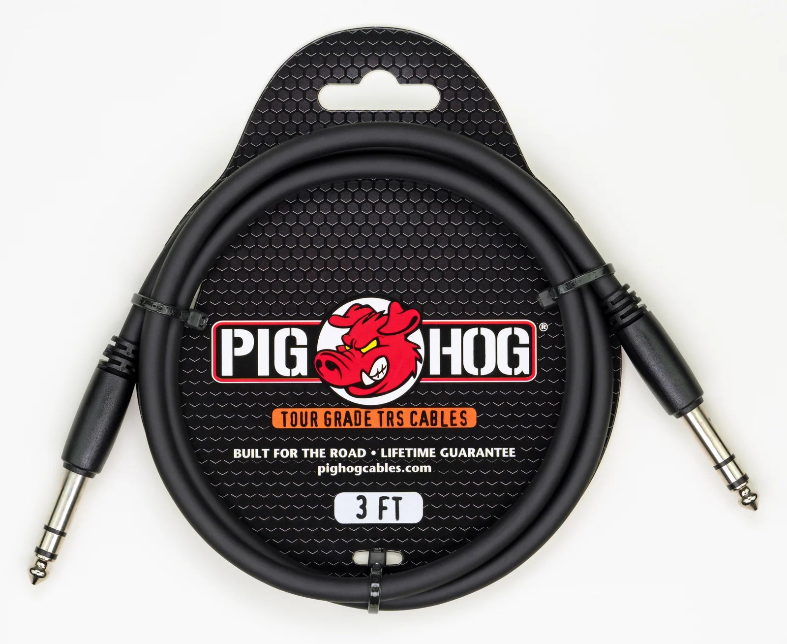 Pig Hog 1/4" TRS to 1/4" TRS Cable-3FT