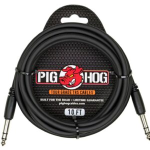 Pig Hog 1/4" TRS to 1/4" TRS Cable-10FT