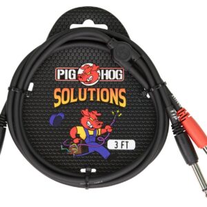 Pig Hog Dual 1/4" TS to 1/4" TRS Insert Cable-3FT