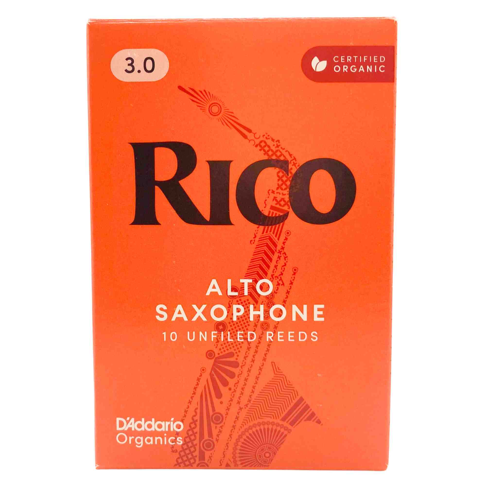 Rico By D'Addario Organic Alto Sax Reeds - Strength 3.0 - 10-Pack