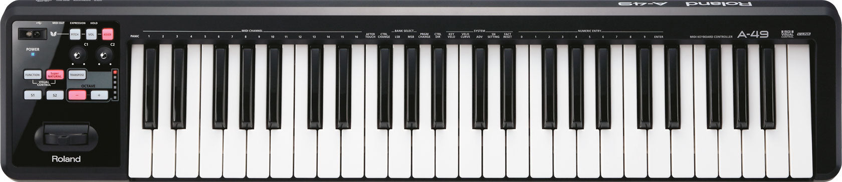 A-49 Midi Keyboard Controller-Portable Control with Pro Action
