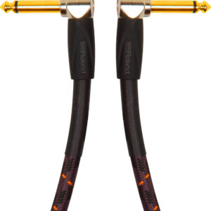 Roland RIC-G3AA Gold Series Instrument Cable-Patch/Pedal Cable- Right-Angle To Right-Angle  Connectors - 3FT