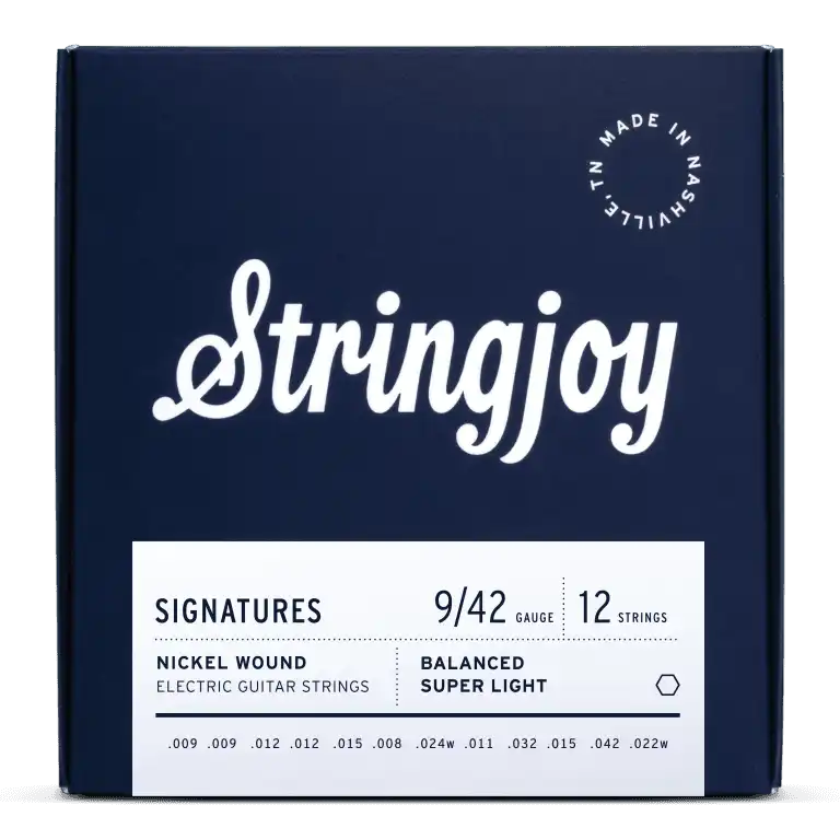 Stringjoy Nickel Wound 12-String Electric Guitar Strings-9-42 Super Light