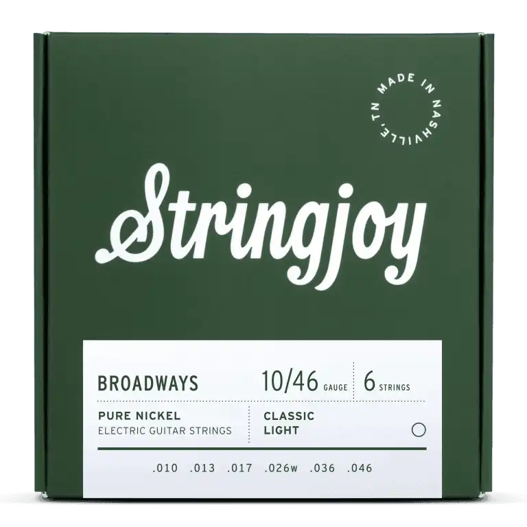 Stringjoy Broadway Pure Nickel Electric Guitar Strings-10-46 Classic Light