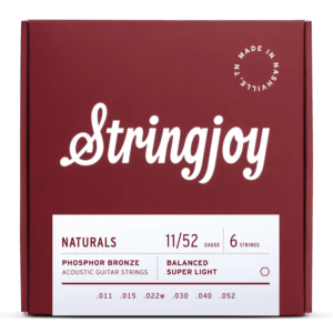 Stringjoy Naturals Phosphor Bronze Acoustic Guitar Strings-11-52 Super Light