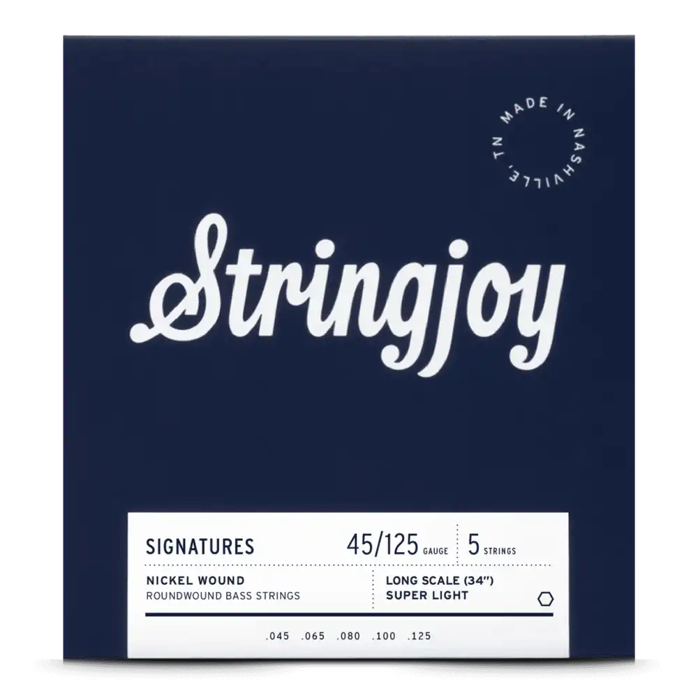 Stringjoy Nickel Wound 5-String Bass Strings-45-125 Super Light