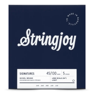 Stringjoy Nickel Wound 5-String Bass Strings-45-130 Light
