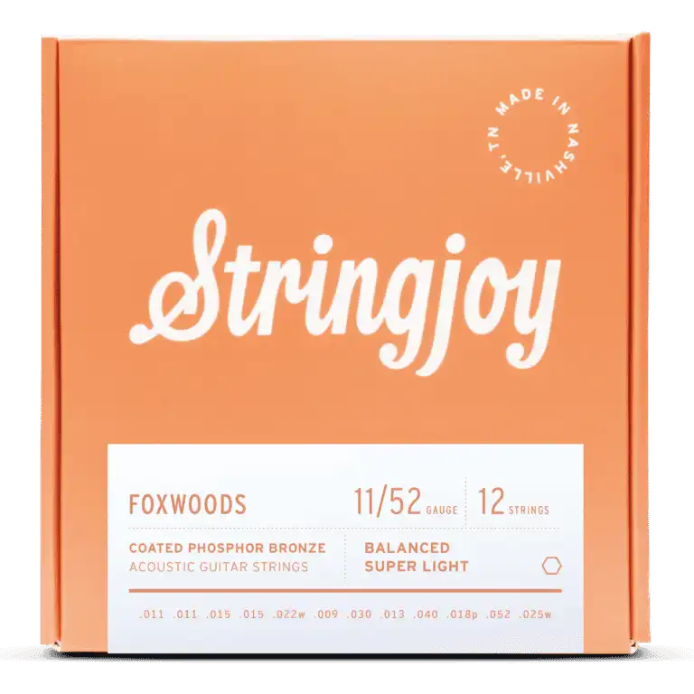 Stringjoy Foxwoods Coated Phosphor Bronze 12-String Acoustic Guitar Strings- 11-52 Super Light