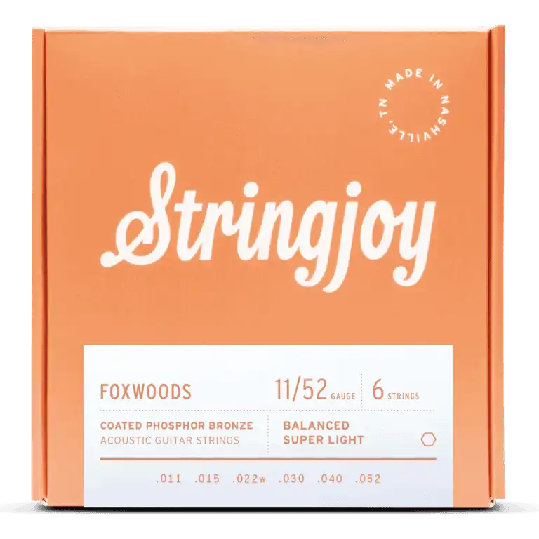 Stringjoy Foxwoods Coated Phosphor Bronze Acoustic Guitar Strings-11-52 Super Light
