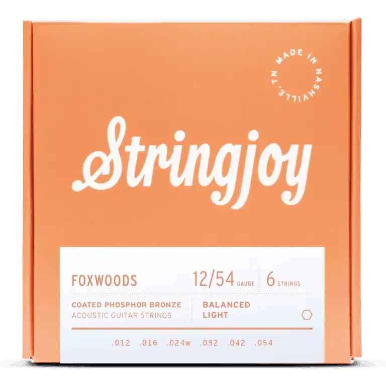 Stringjoy Foxwoods Coated Phosphor Bronze Acoustic Guitar Strings-12-54 Light