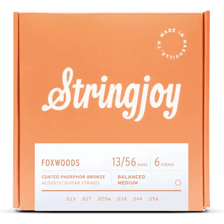 Stringjoy Foxwoods Coated Phosphor Bronze Acoustic Guitar Strings 13-56 Medium