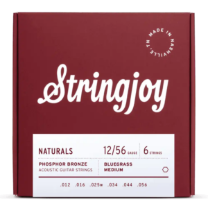 Stringjoy Naturals Phosphor Bronze Acoustic Guitar Strings-12-56 Bluegrass