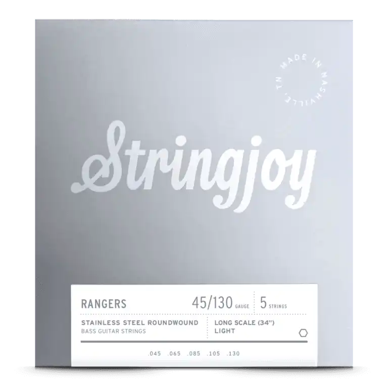 Stringjoy Rangers Stainless Steel 5-String Bass Strings-45-130 Light