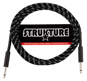 Strukture Vintage Black & Silver Instrument Cable - 10FT