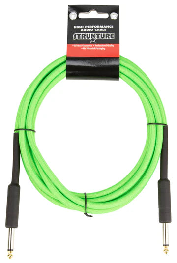 Strukture 6mm UFO Green Woven Instrument Cable - 10FT