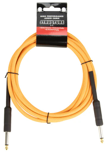 Strukture 6mm Electric Sunset Orange Woven Instrument Cable - 18.5FT
