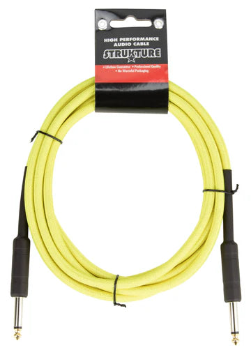 Strukture 6mm Neon Yellow Woven Instrument Cable - 18.5FT