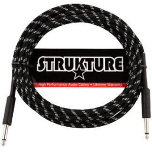 Strukture Black & Silver Woven Instrument Cable - 18.5FT
