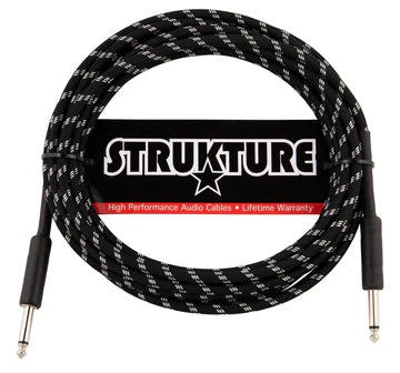 Strukture Black & Silver Woven Instrument Cable - 18.5FT