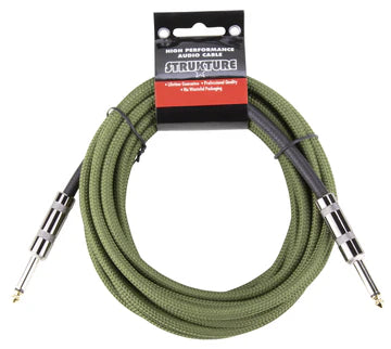 Strukture Military Green Woven Instrument Cable - 18.5FT